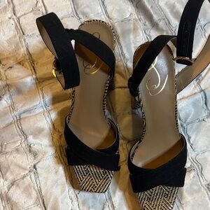 Sam Edelman Black and Tan Sandals